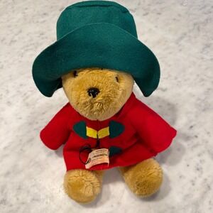 Vintage Paddington Bear Plush 15 inch Sears Kids Gifts Red Coat Green Hat Tag